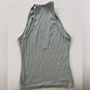 Joah Brown Deep V ribbed tank, OS, Lt. Blue/green